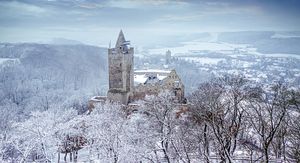 Landschaft , Matte , Winter, Schnee, Drohne, Bad Kösen, Rudelsburg