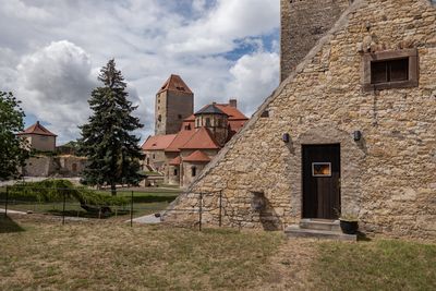 Saale-Unstrut , Querfurt, Burg , Matte , Sommer , Außen, Burganlage , Wolken , Blauer Himmel , FilmBurg , Saalekreis 
