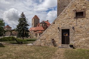 Saale-Unstrut , Querfurt, Burg , Matte , Sommer , Außen, Burganlage , Wolken , Blauer Himmel , FilmBurg , Saalekreis 