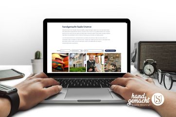 Mockup mit neuem Internetauftritt von handgemacht Saale-Unstrut