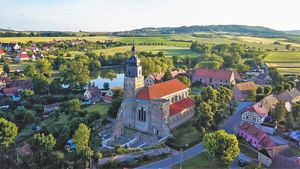 Bürgel , Roddeck , Saale-Unstrut , Saaleland , Luftaufnahme , Drohne , Ausblick , Stadt , Kirche , Thalbürgel