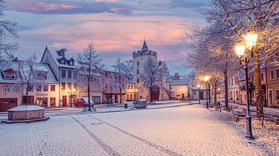 Matte , Winter, Naumburg, Schnee, Stadt, Abendstimmung, Lichter, Marienplatz
