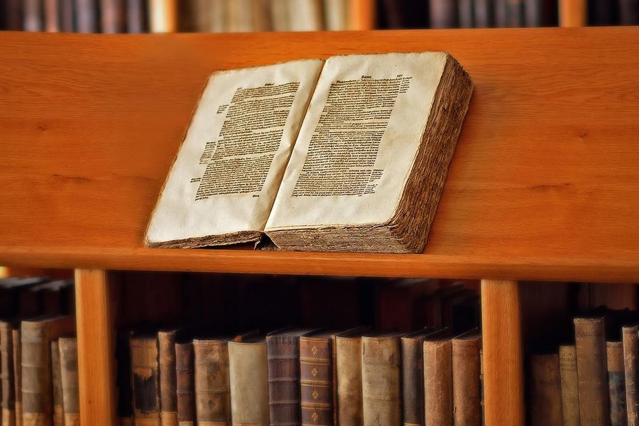 Buch auf einem Buchpult in der Zeitzer Stiftsbilbiothek (c) Vereinigte Domstifter, Falko Matte