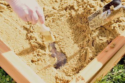 Memleben, Museumspädagogik, Archäologie, Schaufel, Sand