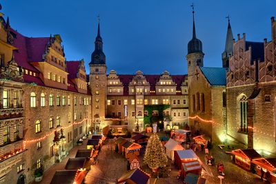 Abendstimmung, Kubak , Lichter , Merseburg, Merseburger Dom, Nachtaufnahmen, Saale-Unstrut , Schloss Merseburg, Schlossweihnacht, Weihnachten , Weihnachtsmarkt , Winter , beleuchtet, winterlich 
