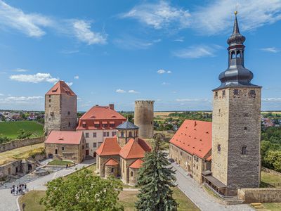 Außen, Burg , Burganlage , FilmBurg , Matte , Querfurt, Saale-Unstrut , Saalekreis , Sommer , Wolken , blauer Himmel 